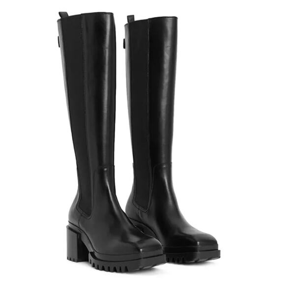 ALLSAINTS Women's Natalia Pull On Tall Boots in Black - Picture 1 of 7